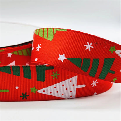 5yards/Lot 25MM Christmas Ribbon Printing Christmas Peripheral Ribbon for Bow Christmas Decoration DIY Gift Wrapping