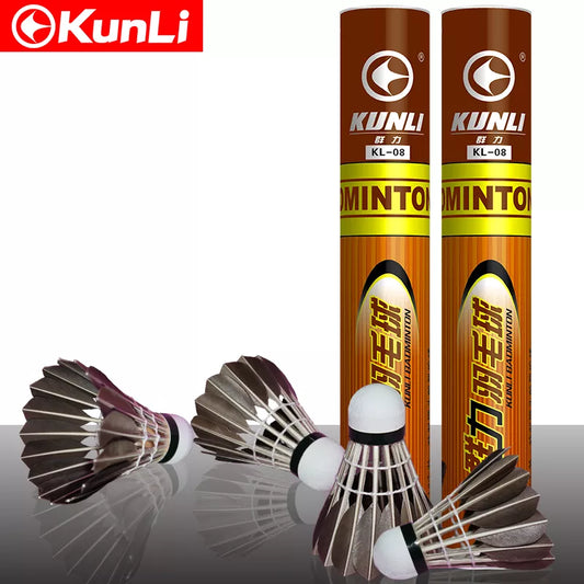 KUNLI-08 Class a Black Goose Feather Badminton Shuttlecock 5tube/Lot Feather Shuttlecock for Training