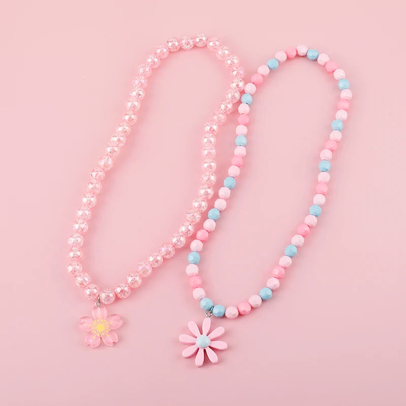 Makersland Cute Princess Children Charm Beads Necklace Kids Pendant Necklace for Baby Girl Jewelry Gifts Christmas Presents 2020