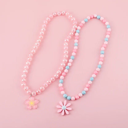 Makersland Cute Princess Children Charm Beads Necklace Kids Pendant Necklace for Baby Girl Jewelry Gifts Christmas Presents 2020