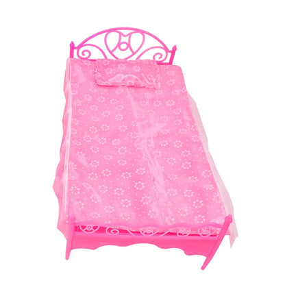 Barbies Doll House Furniture Bed Table Chair Plastics Cleaning Tools for 11.8inch Barbies Accessories Mini Furniture Model Gifts