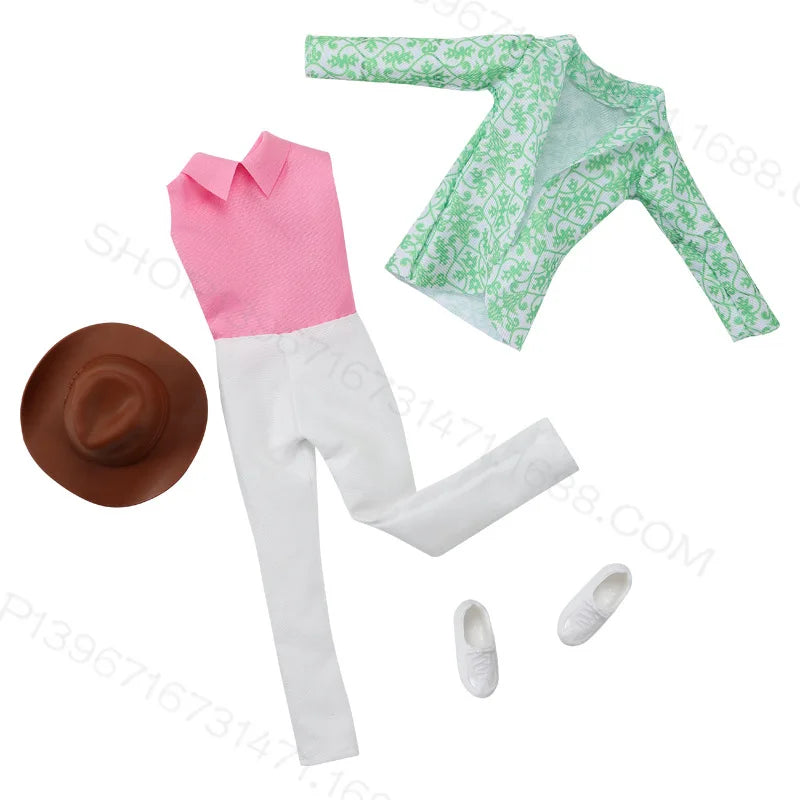Fashion Clothing for Barbie Ken Dolls Clothes Movie Dress Up Denim Pants Set 1/6 Princess Skirts Bjd Toys for Girls Accessories