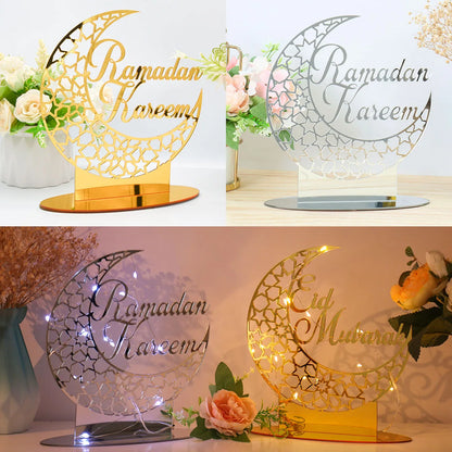 Eid Mubarak Ornaments Ramadan Decortion for Home 2024 Islam Muslim Party Supplies Ramadan Kareem Aid Eid Al-Fitr Decor Kid Gifts