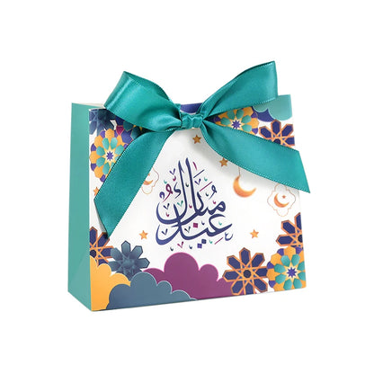 4Pcs Eid Mubarak Candy Gift Box Cookie Chocolate Packaging Boxes Bag Ramadan Mubarak Decoration 2024 Muslim Event Party Supplies
