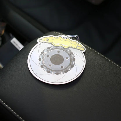 JDM Style Car Rear View Mirrow Pendent Air Freshener Solid Paper Piston Brake Wheel Rim Shock Absorber