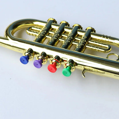 Plastic Trumpet Wind Instrument for Children With 3 Colored Keys Clarinet Mini Music Educational Toy for Early Developmental