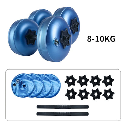 Deiris 1-25kg Water Filled Dumbbell, Portable Travel,Weights Adjustable, Home Gym, Arm Muscle Training Dumbbell Sets
