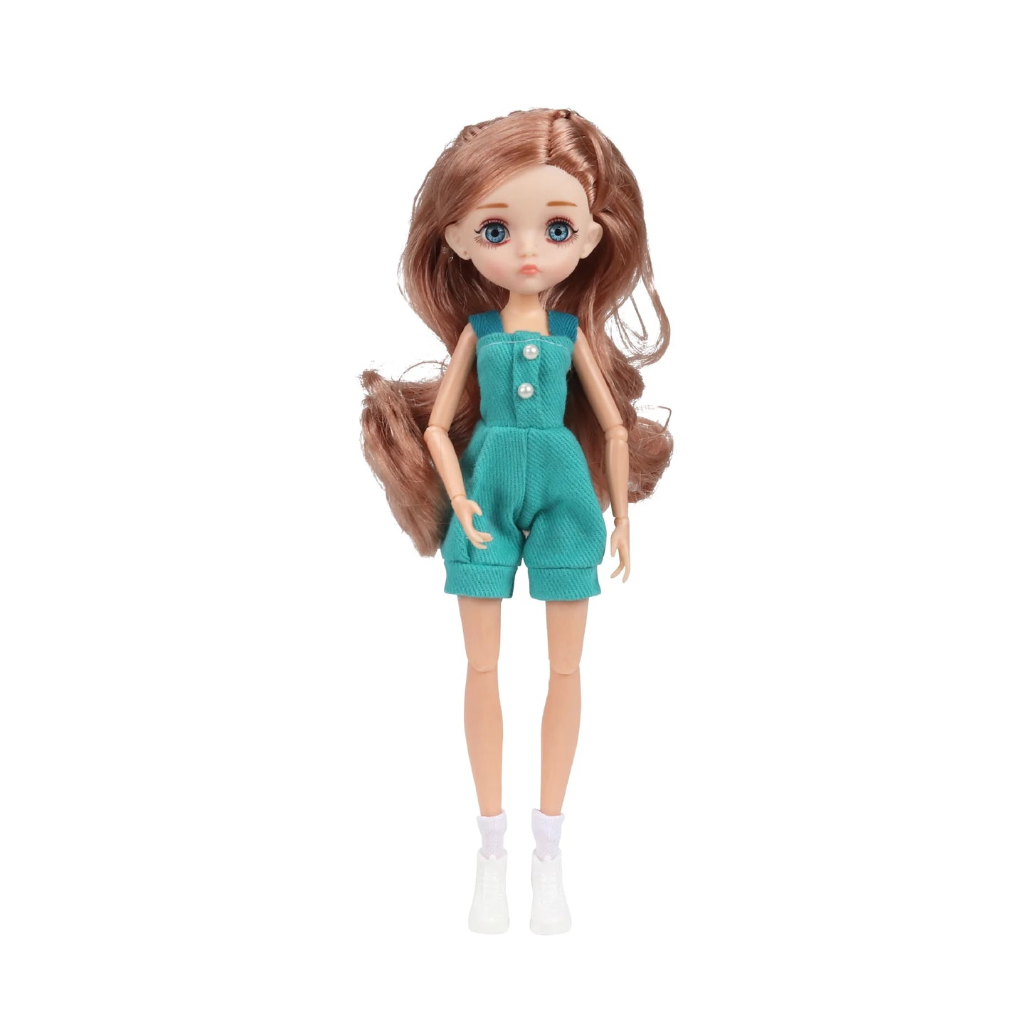 Slim 26cm Bjd Doll for Girl 13 Movable Joints Fashion Princess Clothes Suit Accessories Blue Eyes Decoration Eyelash Solid Doll