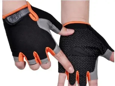 Anti Slip Shock Breathable Half Finger Gloves Breathable Cycling Gloves Fitness Gym Bodybuilding Crossfit Exercise Sports Gloves