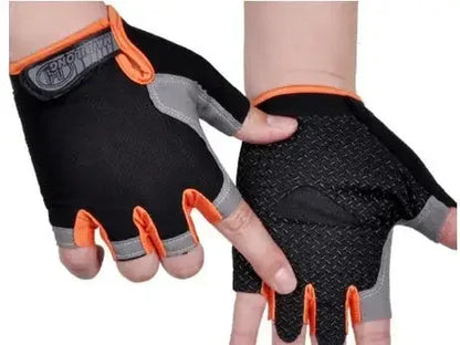 Anti Slip Shock Breathable Half Finger Gloves Breathable Cycling Gloves Fitness Gym Bodybuilding Crossfit Exercise Sports Gloves