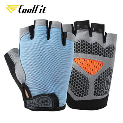 CoolFit Breathable Fitness Gloves Silicone Palm Hollow Back Gym Gloves Weightlifting Workout Dumbbell Crossfit Bodybuilding