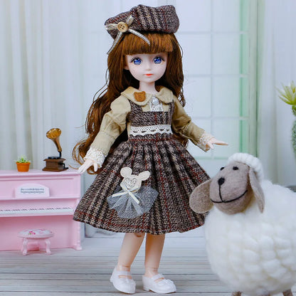 1/6 Anime Doll Full Set 23 Joint Movable With Skirt Hat Accessories Girls DIY Toys