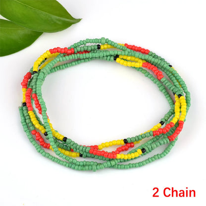 2022 Bohemia Double Layer Beads Belt Body Chain Women Summer Sexy Bikini Beach Waist Chain Charms Vintage Dress Waistband Belts