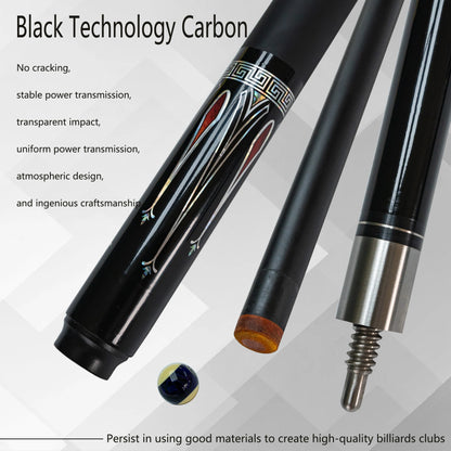Carbon Fiber Pool Cue Stick 13mm Tip Peacock Element  Ideal for Nine Ball and Carom Billiards