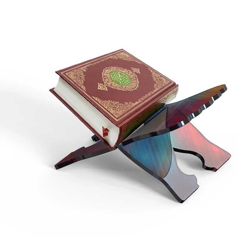 Book Stand Silicone Mold Carved Eid Resin Quran Folding Book Stand Holder Muslim Prayer Book Organizer Bookshelf