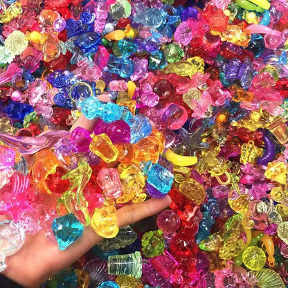 100Gram Bulk Pirate Treasure Gemstones Jewelry Crystals Birthday Party Favors for Kids Goodie Bags Vending Machine Toys