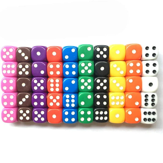 10pcs/Lot Dice Set 10 Colors  Solid Acrylic 6 Sided Dice  Club/Party/Family Games