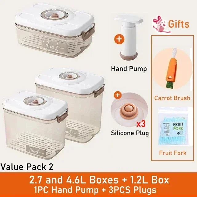 Vacuum Food Storage Box Fresh-Keeping Canister Sealed Storage Container Large Capacity Food Dispenser  Kitchen Storage Box