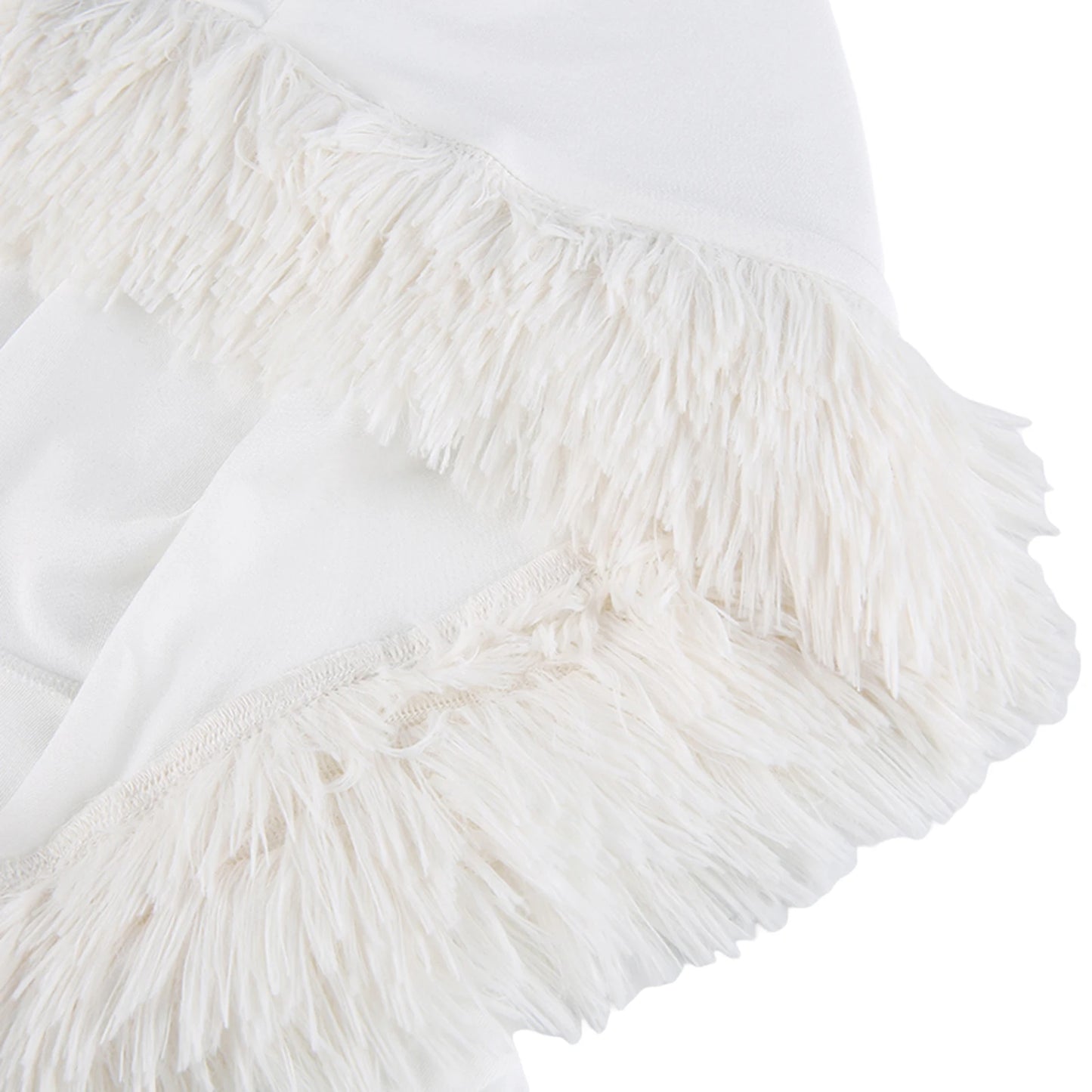 White Christmas Hooded Dress for Women New Years 2023 Cute Furry Bodycon Mini Vestidos Skinny Party Clubwear Winter