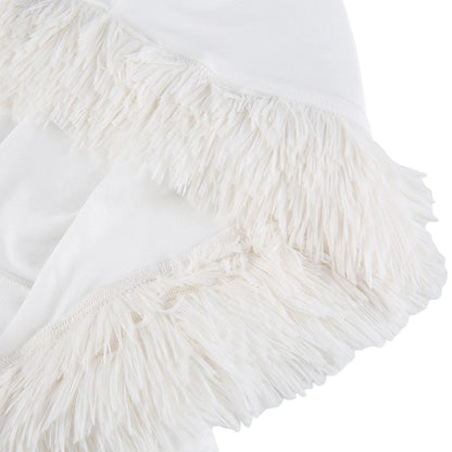 White Christmas Hooded Dress for Women New Years 2023 Cute Furry Bodycon Mini Vestidos Skinny Party Clubwear Winter