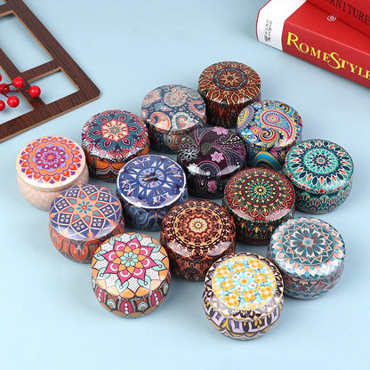 1PC Vintage Candle Tin Can Candy Cookie Storage Box Dry Spice Storage Jar Suitable DIY Candle Cosmetic Ointment Making Christmas