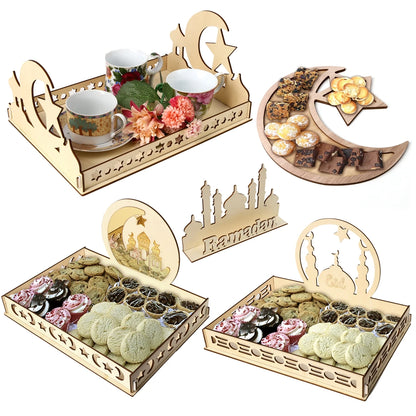 Wooden Pendant EID Mubarak 2024 Ramadan Decoration for Home Kareem Ramadan and Eid Decor Eid AL Adha Islamic Muslim Decor