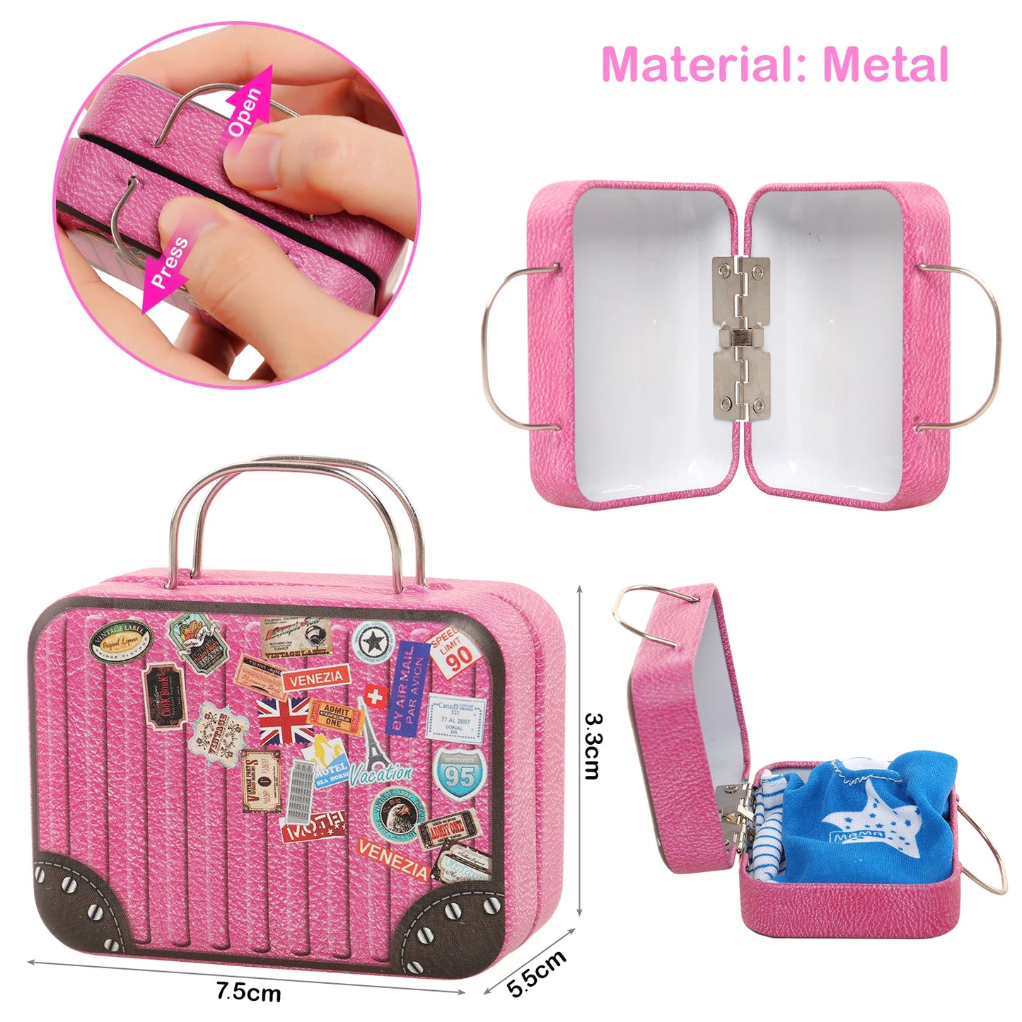 Doll Accessories Clothes Jewelry Luggage Suitcase Dollar Mini Plastic Toiletries Computer for 11.5 Inch Barbiees BJD Glasses Toy