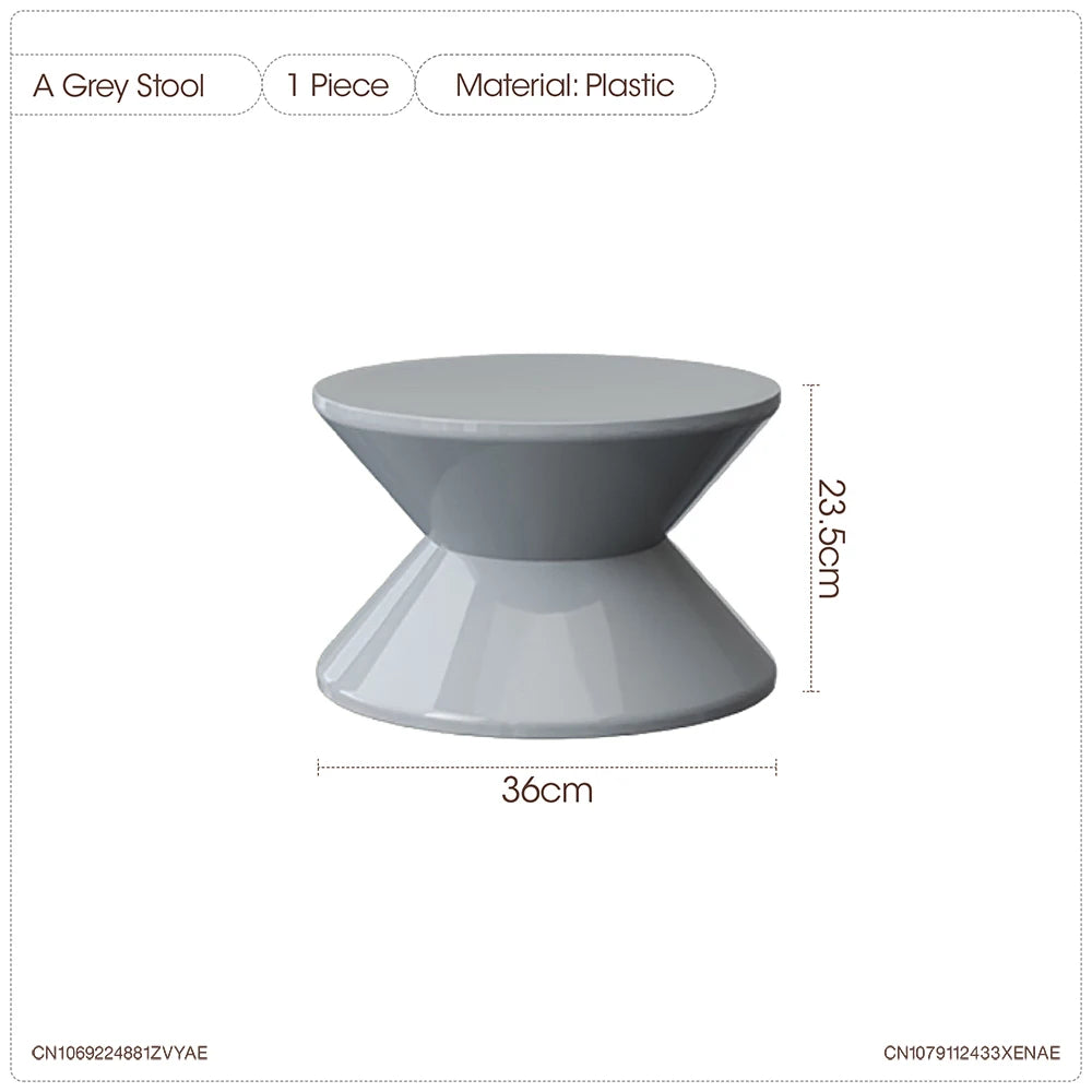 Round Small Coffee Table Plastic Footstool Living Room Sofa Side Tables Shoe Changing Stool Bedroom Small Nightstands Furniture