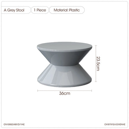 Round Small Coffee Table Plastic Footstool Living Room Sofa Side Tables Shoe Changing Stool Bedroom Small Nightstands Furniture