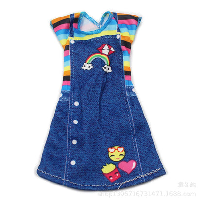 Fashion Clothing for Barbie Ken Dolls Clothes Movie Dress Up Denim Pants Set 1/6 Princess Skirts Bjd Toys for Girls Accessories