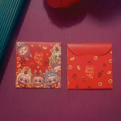 2025 Chinese New Year Red Envelopes Cute Labubu Red Pocket Money Gifts Anime Envelope Wedding Gifts Bag Good Luck Money Packets