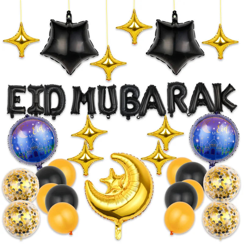 10Pcs Eid Al-Adha Balloon Ramadan Eid Mubarak Ballons Decorations Ramadan Kareem Gift Islamic Muslim Holiday Party Decor