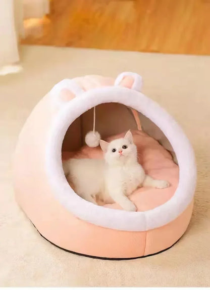 Cat Bed House Kennel Nest Round Pets Sleeping Cave Kitten Beds Pet Basket Cozy Kitten Lounger Cushion Cat House Tent Dog House