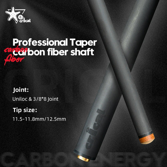 CRICAL Carbon Fiber Shaft With Uni-Loc 3/8*8 Pin Joint  11.5/12.4mm Tip Professional Carbon Shaft for Pool Billiard Cue Stick