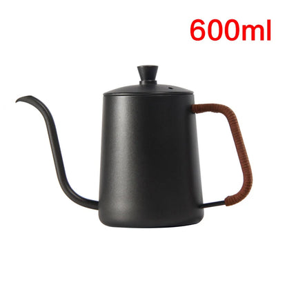 Drip Kettle 350ml 600ml Coffee Tea Pot Non-Stick Coating Food Grade Stainless Steel Gooseneck Drip Kettle Swan Neck Thin Mouth