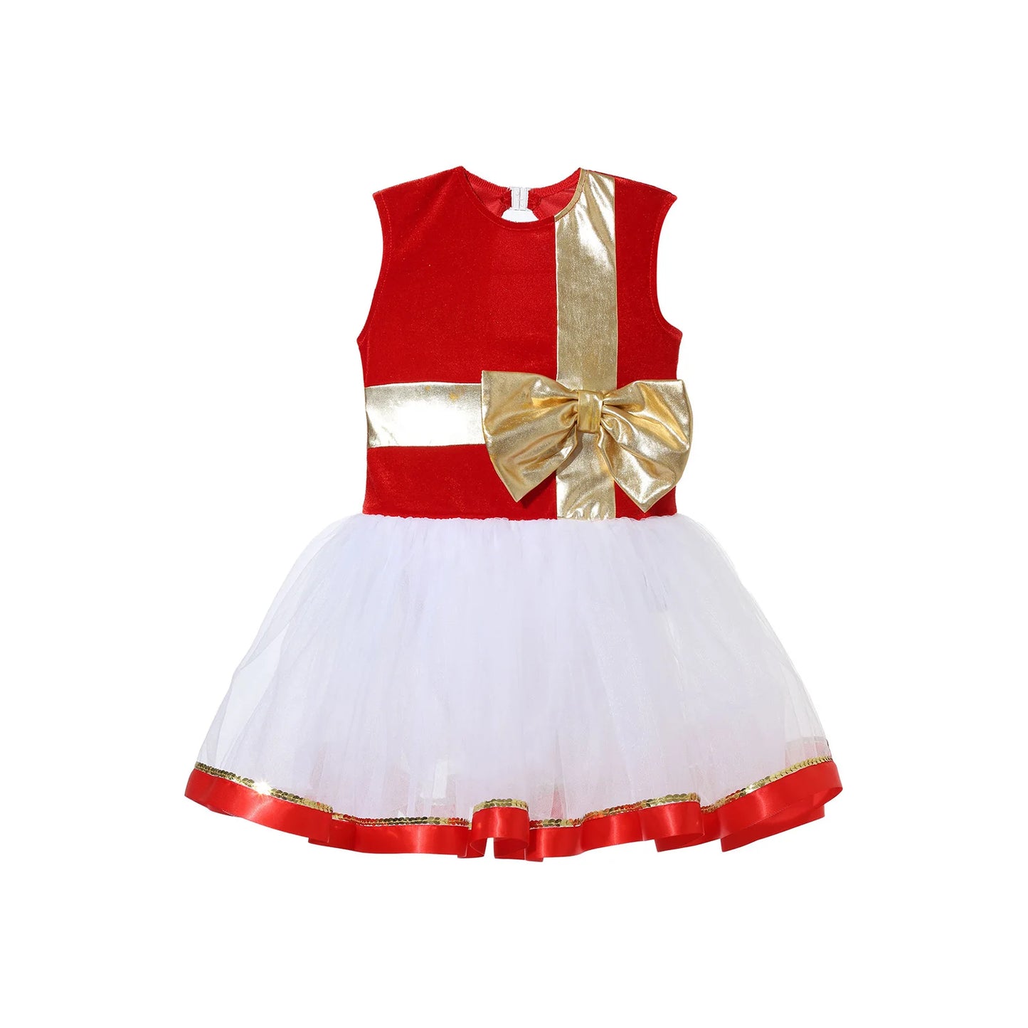 Girls Christmas Dance Dress Sleeveless Ballet Skating Gymnastics Leotard Tutu Xmas Carnival Party Cosplay Performance Costume