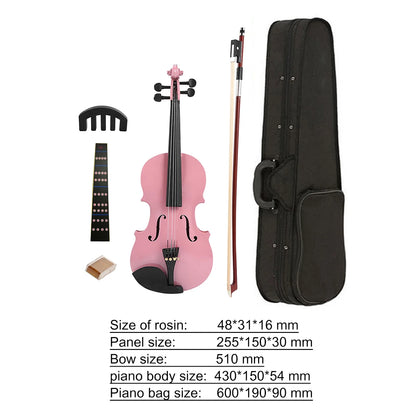 1/8 Splint Bright Acoustic Violin Fiddle With Rosin Box Case Bow Muffler Kits Beginner Matte Violin Musical Instruments