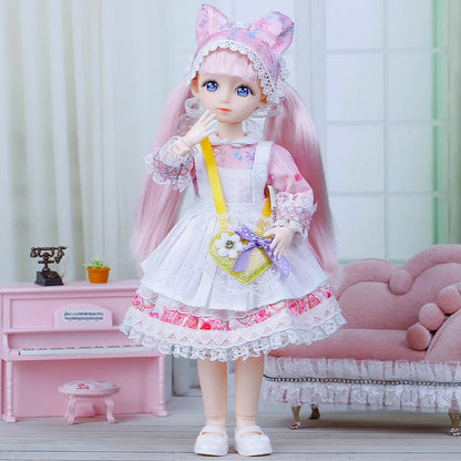 1/6 Anime Doll Full Set 23 Joint Movable With Skirt Hat Accessories Girls DIY Toys
