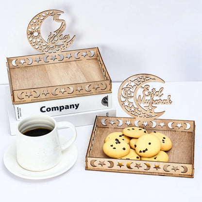Wooden Pendant EID Mubarak 2024 Ramadan Decoration for Home Kareem Ramadan and Eid Decor Eid AL Adha Islamic Muslim Decor