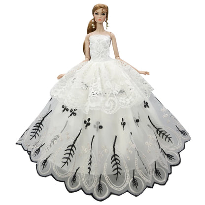 NK 1 Pcs 30CM Princess Wedding Dress Noble Party Gown for Barbie Doll Accessories Fashion Clothes Gift for Girl' 1/6 Doll Toy JJ