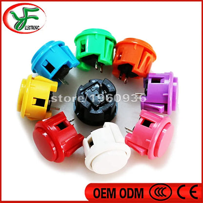 100pcs/Lot Cassette Button 30mm Button Arcade Push Button  10 Colors Accessories for Arcade Game Consoles