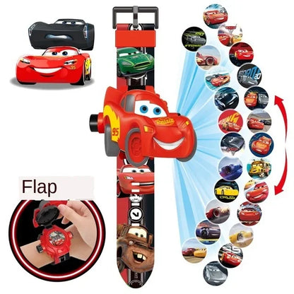 17 Style Disney Cartoon Children Watch 3D Projection Cartoon Superheroes Spider-Man Iron Man Digital Watches Children Watch Toy
