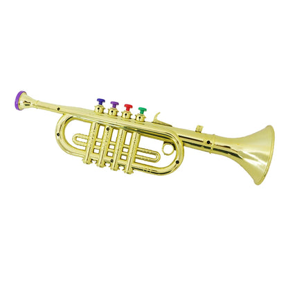 Kids Plastic Trumpet With 3 Colored Keys for Early Developmental Music Education Toy