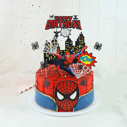 1set the Avengers Birthday Party Cake Topper Super Hero Spiderman Hulk Iron Man Cake Decoration for Kids Birthday Party Supplies