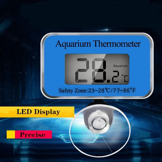 New Aquarium Thermometer Waterproof LCD Digital Fish Tank Submersible Thermometer Meter Temperature Control With Suction Cup