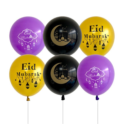 10pcs Eid Mubarak Metal Latex Balloon Ramadan Kareem Decoration Air Globos Ramadan Mubarak Muslim Islamic Festival Party Decor