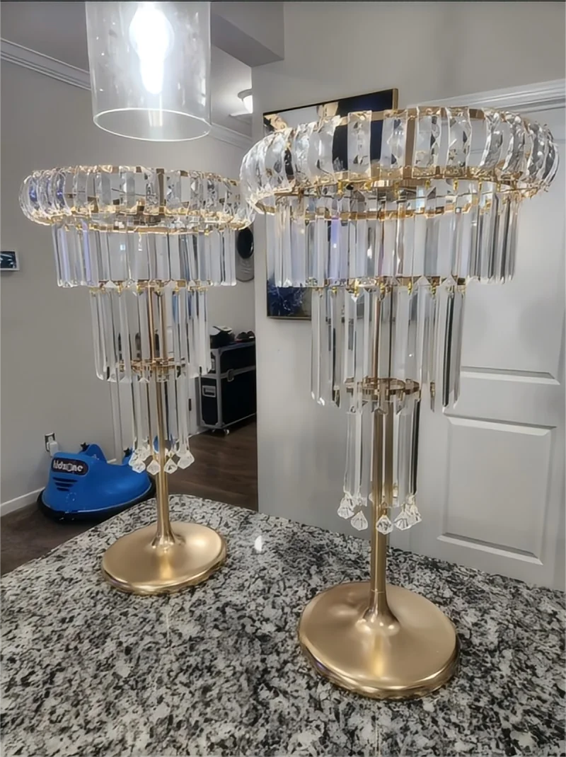 2/5/10pcs Luminous Acrylic Vase Wedding Decoration Table Centerpiece Candlestick Birthday Party Vase Holder Home Decor