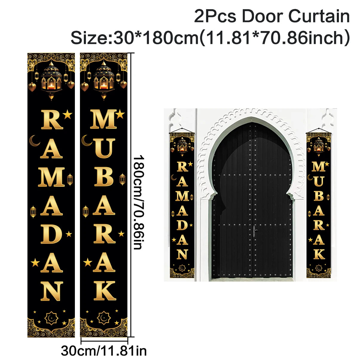 Eid Mubarak Door Banner Ramadan Decoration 2024 for Home Mubarak Ramadan Kareem Islamic Muslim Party Decor  Eid Al Adha Gifts