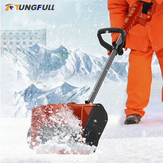 Hand-Pushed Electric Snow Plow Snow Blower 20V Small Road Snow Shoveling Household Snow Removal Machine Battery/No Battery