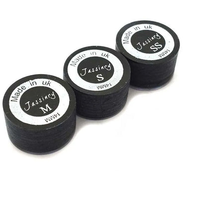 2017 Latest Jassinry 14mm Professional Billiards Pool Cue Tips in SS/S/M/H With 2layers Pad+8layers Pigskin Tips Black Color